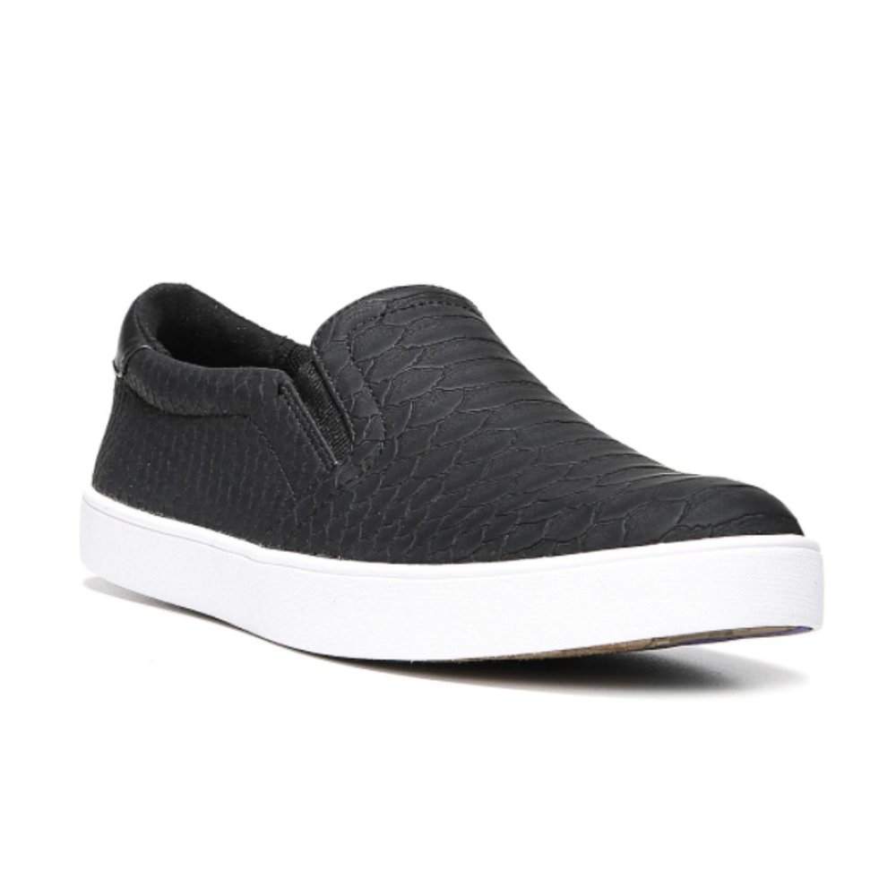 Dr. Scholl's Black Snakeskin Slip On Sneakers